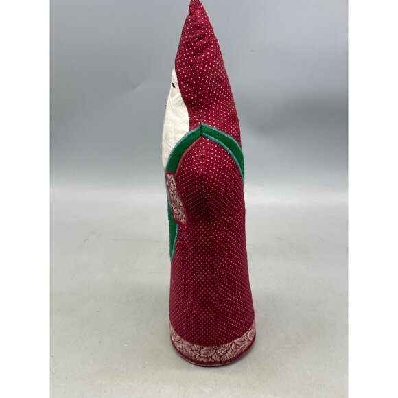 handmade vintage plush Christmas Santa figurine decor red bag 1989 13.5" READ - Picture 5 of 10